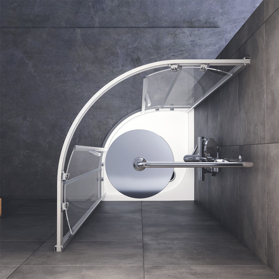 Душевое ограждение Am.Pm Gem 80х80 см W90G-401-080WT, серебро/прозрачное - фото 4