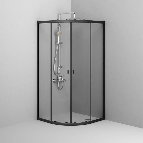 Душевое ограждение Am.Pm X-Joy Twin Slide 90x90 см W88G-205-090BT64, черный/прозрачное - фото 4