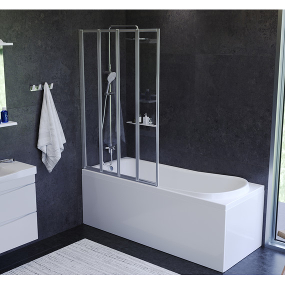 Шторка для ванны Am.Pm Like 100х140 см W80BS-100-140CT, хром/прозрачное - фото 2