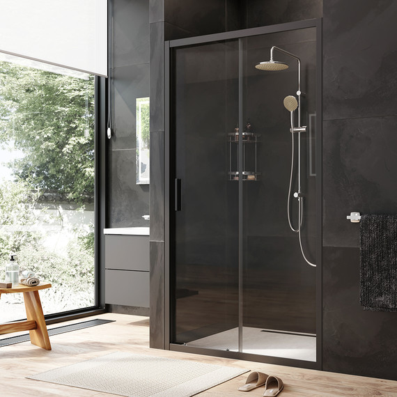 Дверь душевая Am.Pm Gem Solo 110х195 см W90G-110-1-195BT, черный/прозрачное - фото 2