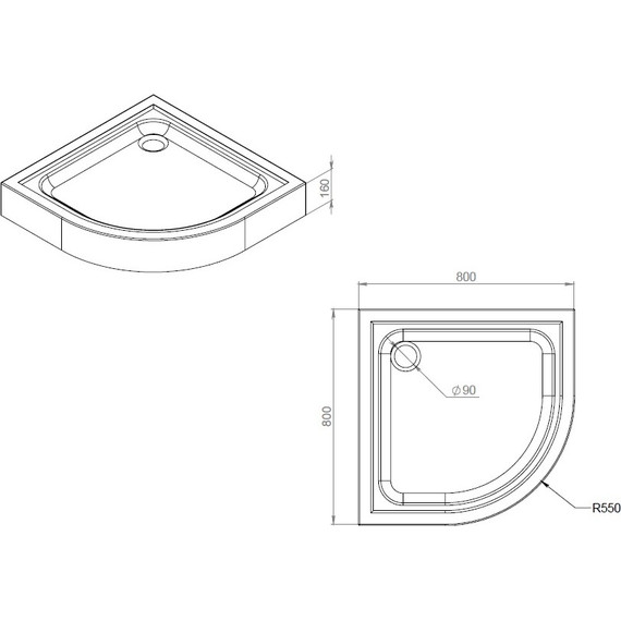 Поддон акриловый Am.Pm Gem 80х80 см W90T-401-080W - фото 3