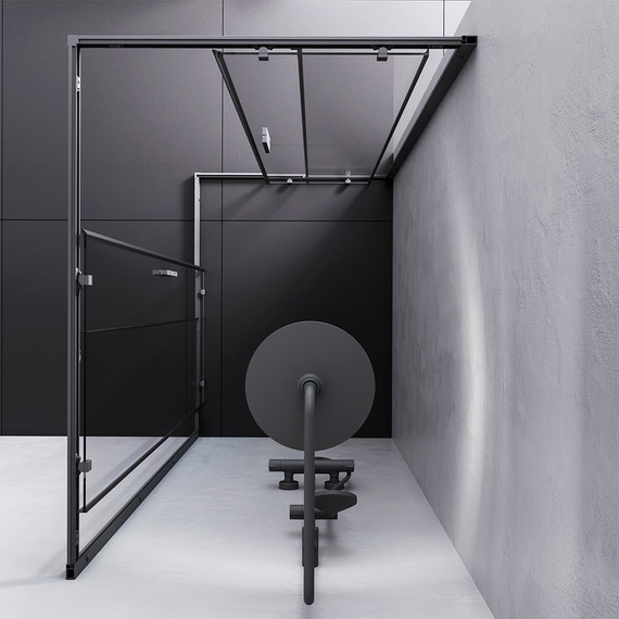 Душевое ограждение Am.Pm Gem S Twin Slide 120x90 см W93G-404-120290-BT, черный/прозрачное - фото 4