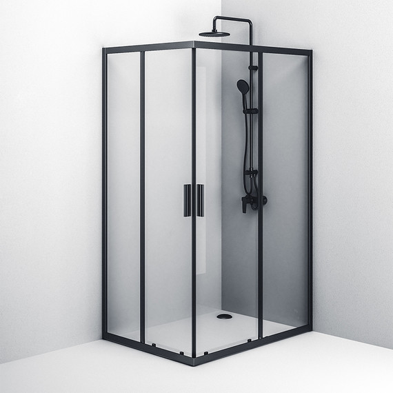 Душевое ограждение Am.Pm Gem S Twin Slide 120x90 см W93G-404-120290-BT, черный/прозрачное - фото 5