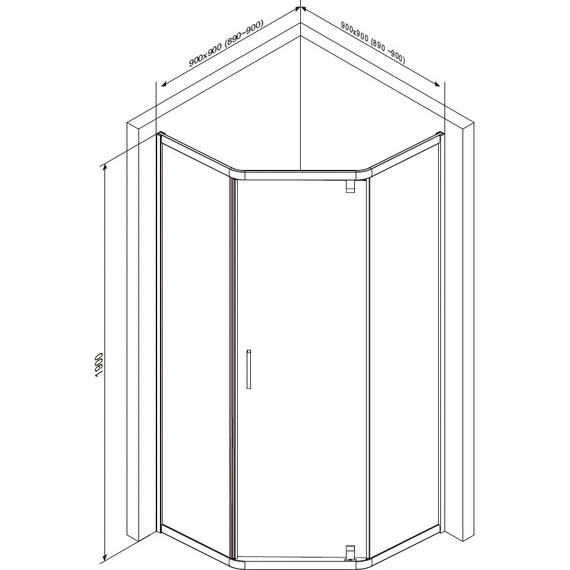 Душевое ограждение Am.Pm Gem 90x90 см W90G-405-090MT, хром/прозрачное - фото 14