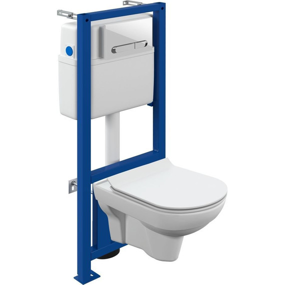 Инсталляция с подвесным унитазом Cersanit City Co Dpl Eo Slim A64277 (кнопка Estetica белая) - фото 