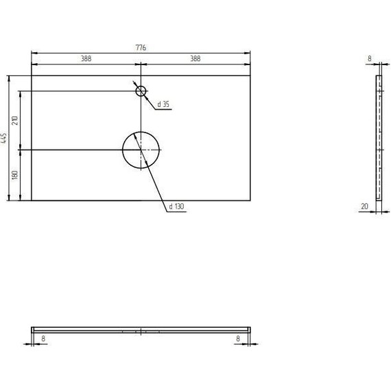 Столешница Cersanit Spirit 80 см A64188, орех матовый - фото 3