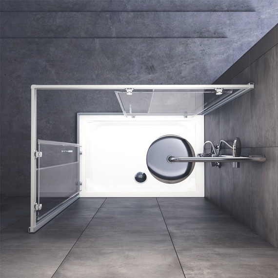 Душевое ограждение Am.Pm Gem Twin Slide 120x80 см W90G-404-120280-MT, хром/прозрачное - фото 4