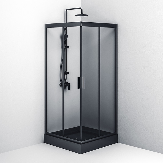 Душевое ограждение Am.Pm Gem Square Slide W90G-403-090BT, черный/прозрачное - фото 9