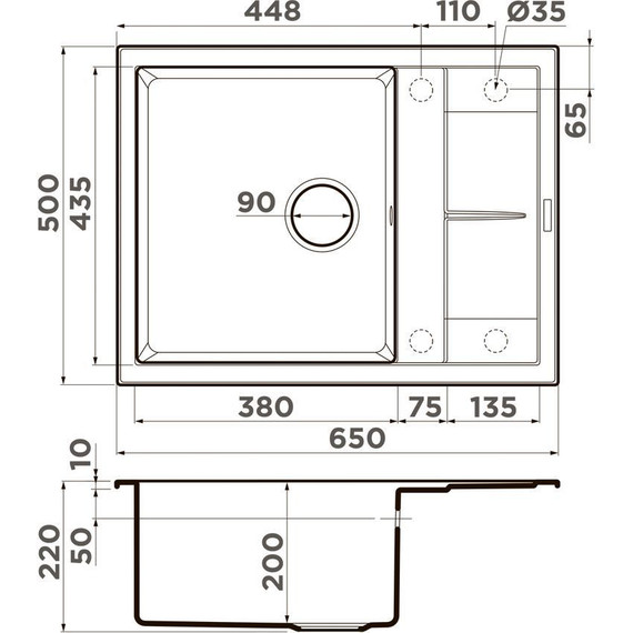 Кухонная мойка Omoikiri Sumi 65A GB 4997093, графит, Цвет производителя: графит - фото 2
