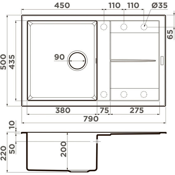 Кухонная мойка Omoikiri Sumi 79A WH 4997096, белый, Цвет производителя: белый - фото 2