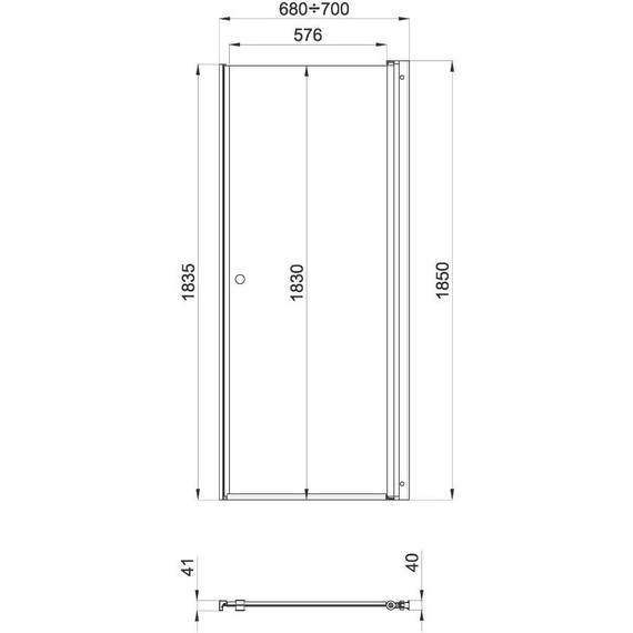 Душевая дверь Тритон Уно 70 см, алюминий/прозрачное - фото 9