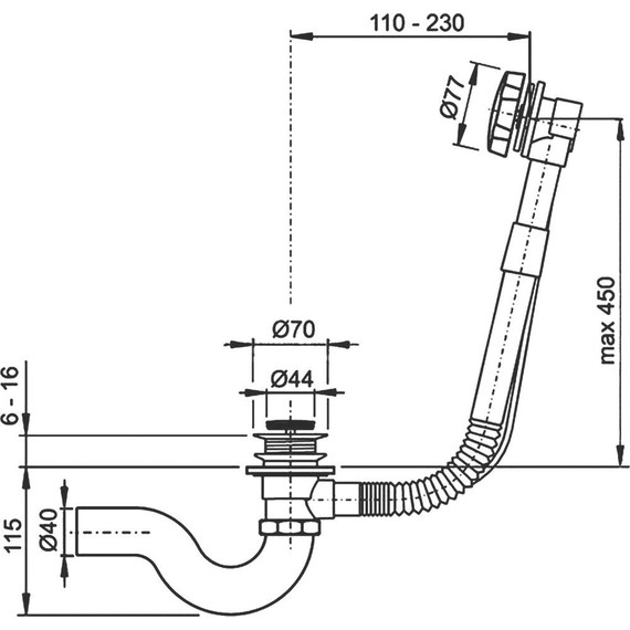 Сифон для ванны Timo 8003/00 - фото 3