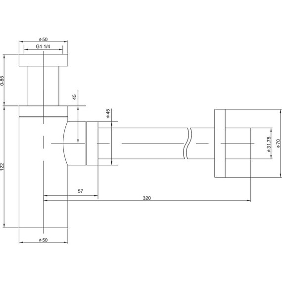 Сифон для умывальника Timo 958/03L, чёрный - фото 4