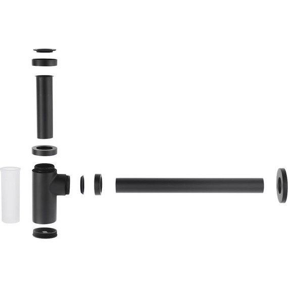 Сифон для умывальника Timo 958/03L, чёрный - фото 2