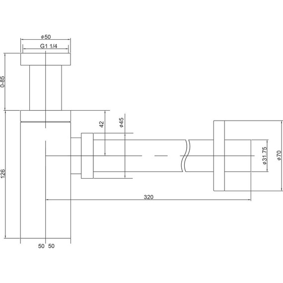 Сифон для умывальника Timo 959/17L, золото матовое - фото 2