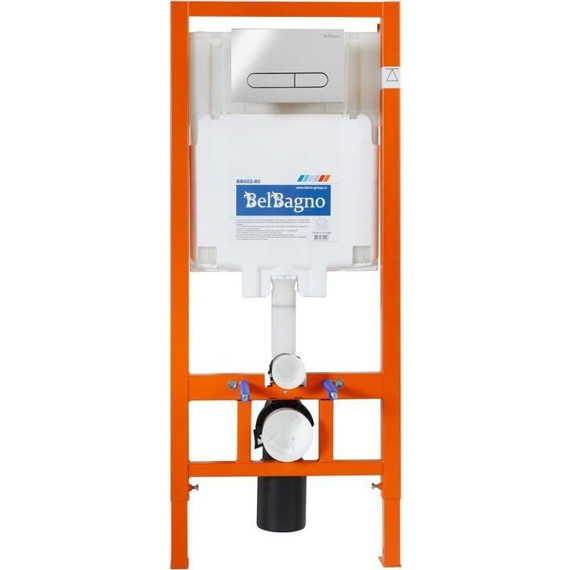 Инсталляция с подвесным безободковым унитазом BelBagno Acqua BB340CHR/BB2020SC/BB002-80/BB005-PR-CHROME (кнопка смыва Prospero, хром) - фото 6