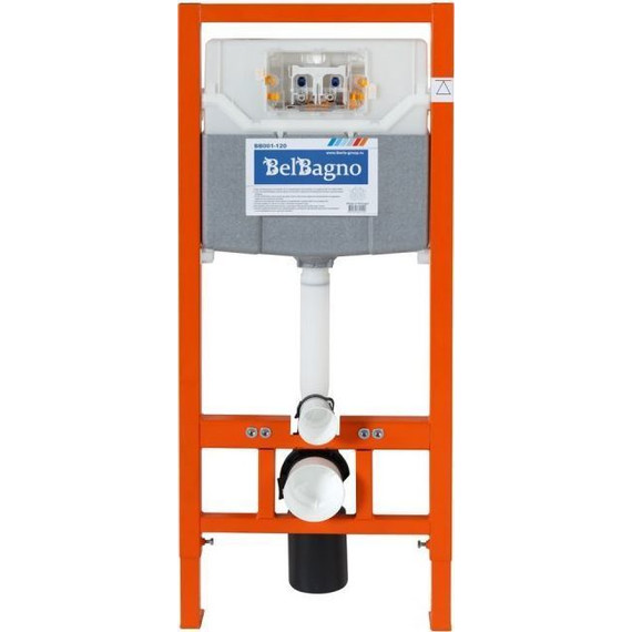 Инсталляция для унитаза BelBagno BB001-120/BB014-SR-BIANCO (кнопка Sfera, цвет белый) - фото 4