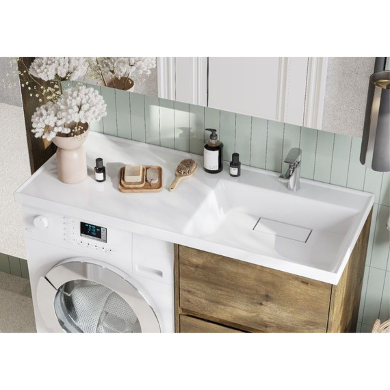 Тумба напольная с раковиной-столешницей Акватон Лондри 120 см 1A2669K1LHDR0 (раковина справа) дуб рустикальный - фото 7