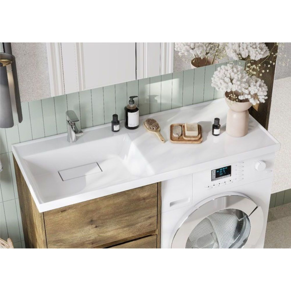 Тумба напольная с раковиной-столешницей Акватон Лондри 120 см 1A2669K1LHDR0 (раковина слева) дуб рустикальный - фото 7