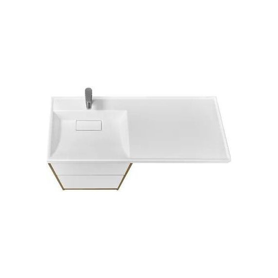 Тумба напольная с раковиной-столешницей Акватон Лондри 120 см 1A2669K2LHDR0 (раковина слева) дуб рустикальный/белый - фото 5