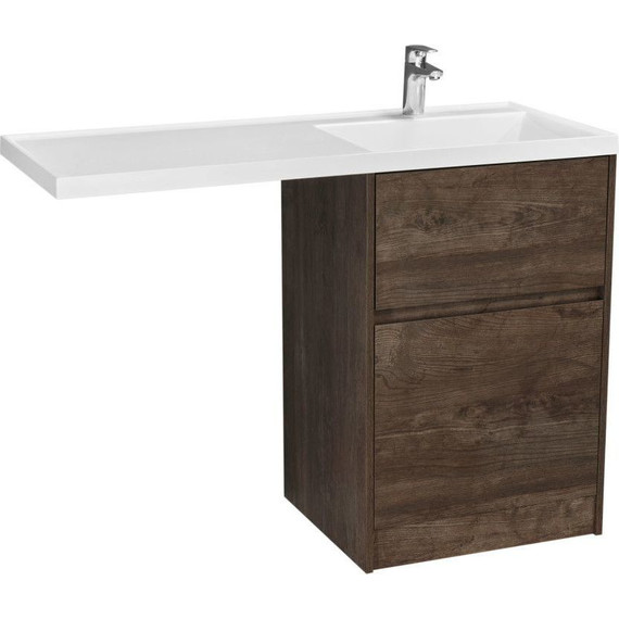 Тумба напольная с раковиной-столешницей Акватон Лондри 120 см 1A2669K1LHDY0 (раковина справа) дуб кантри - фото 