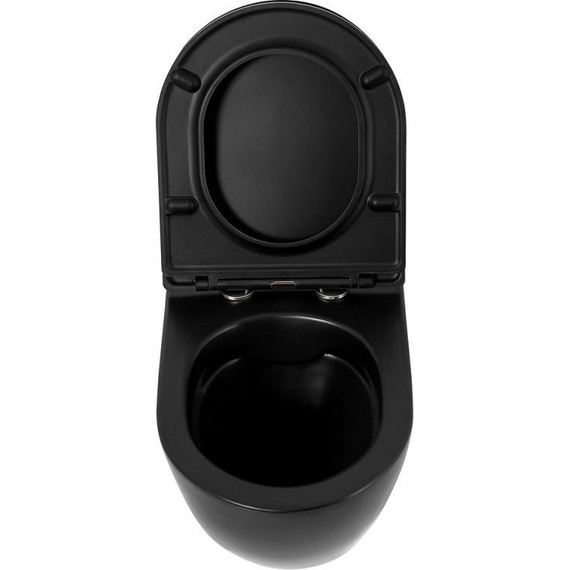 Инсталляция с подвесным безободковым унитазом BelBagno Colorato BB062CHR-MB/BB062SC-MB/BB002-80/BB007-PR-NERO.M (кнопка смыва Prospero, черный матовый) - фото 4