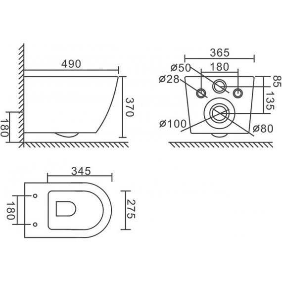 Инсталляция с подвесным безободковым унитазом BelBagno Colorato BB062CHR-MB/BB062SC-MB/BB002-80/BB007-PR-NERO.M (кнопка смыва Prospero, черный матовый) - фото 7
