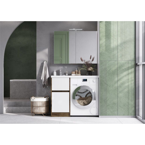 Тумба напольная с раковиной-столешницей Акватон Лондри 105 см 1A2670K2LHDR0 (раковина слева) дуб рустикальный/белый - фото 8