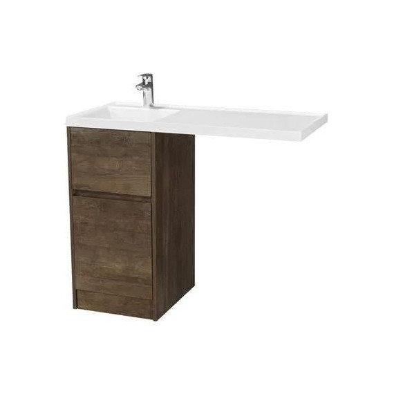 Тумба напольная с раковиной-столешницей Акватон Лондри 105 см 1A2670K1LHDY0 (раковина слева) дуб кантри - фото 