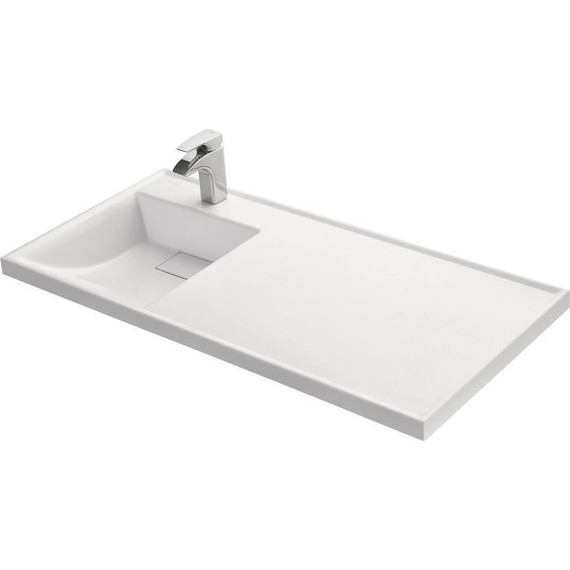 Тумба напольная с раковиной-столешницей Акватон Лондри 105 см 1A2670K2LHDY0 (раковина слева) дуб кантри/белый - фото 7