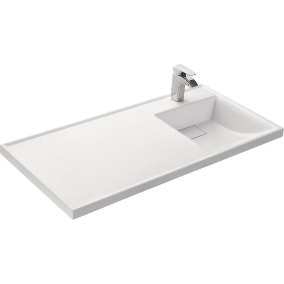 Тумба напольная с раковиной-столешницей Акватон Лондри 105 см 1A2670K2LHDY0 (раковина справа) дуб кантри/белый - фото 3