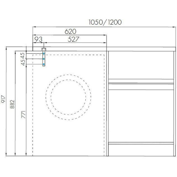 Тумба напольная с раковиной-столешницей Акватон Лондри 105 см 1A2670K2LHDR0 (раковина слева) дуб рустикальный/белый - фото 12