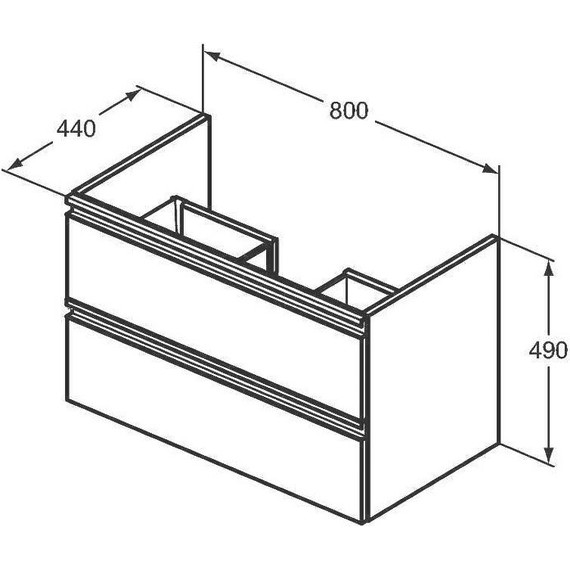 Тумба подвесная с раковиной-столешницей Ideal Standard Tesi 80 см T0051OV+T350901 - фото 11