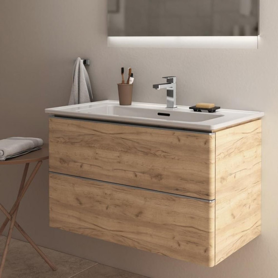 Тумба подвесная с раковиной Ideal Standard Adapto 64 см T4296PB+T300301, золотой дуб - фото 6