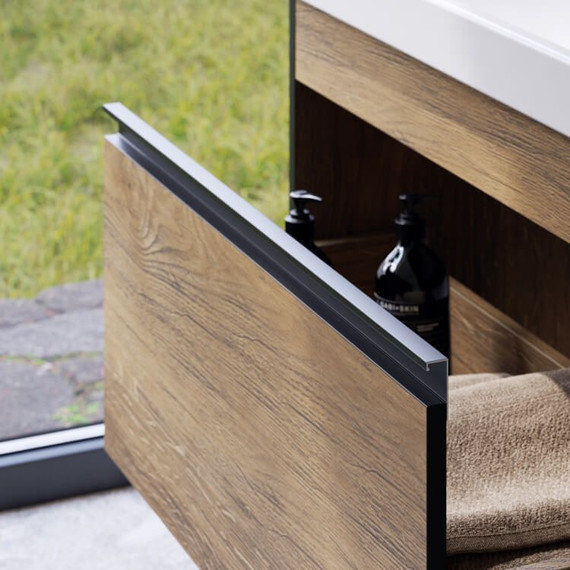 Тумба подвесная с раковиной Aqwella Urban 50 см URB0105DB, дуб балтийский, Цвет фасада: тёмное дерево - фото 7