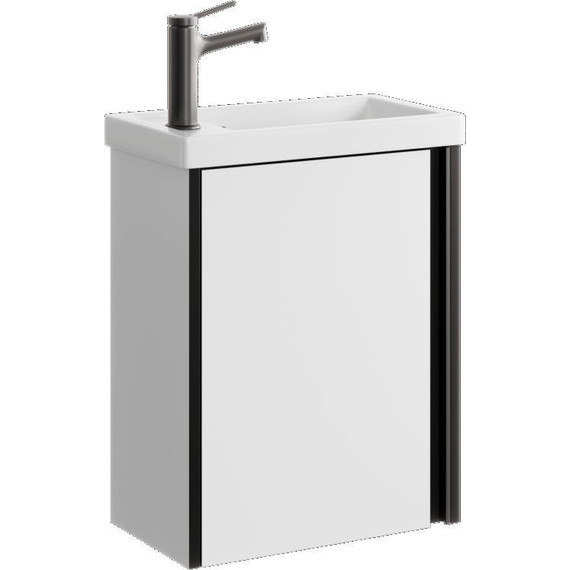 Тумба подвесная с раковиной Aqwella Urban 45 см URB0145W, белый глянцевый, Цвет фасада: белый - фото 