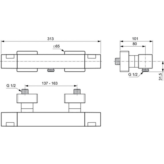 Смеситель для душа с термостатом Ideal Standard Ceratherm C100 A7533AA - фото 2