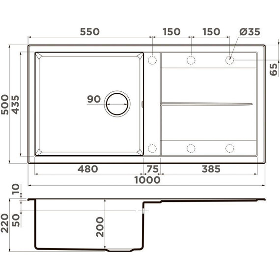 Кухонная мойка Omoikiri Sumi 100A GB 4997109, графит, Цвет производителя: графит - фото 2