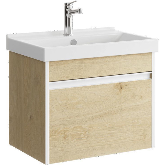 Тумба подвесная с раковиной Aqwella Urban 60 см URB0106DD, дуб давос, Цвет фасада: светлое дерево - фото 