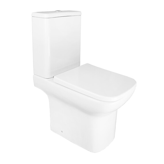 Унитаз-компакт безободковый Azario Alba AZ-8323 с крышкой дюропласт - фото 