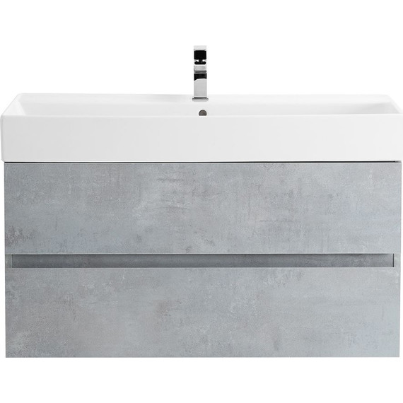 Тумба подвесная с раковиной Cezares MOLVENO 46-100-2C-SO-BET 100 см (раковина CZR-MIL-100-LVB), Beton - фото 