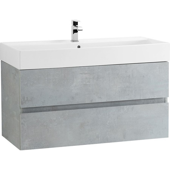 Тумба подвесная с раковиной Cezares MOLVENO 46-100-2C-SO-BET 100 см (раковина CZR-MIL-100-LVB), Beton - фото 2