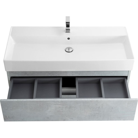 Тумба подвесная с раковиной Cezares MOLVENO 46-100-2C-SO-BET 100 см (раковина CZR-MIL-100-LVB), Beton - фото 4