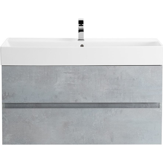 Тумба подвесная с раковиной Cezares MOLVENO 46-80-2C-SO-BET 80 см (раковина CZR-MIL-80-LVB), Beton - фото 