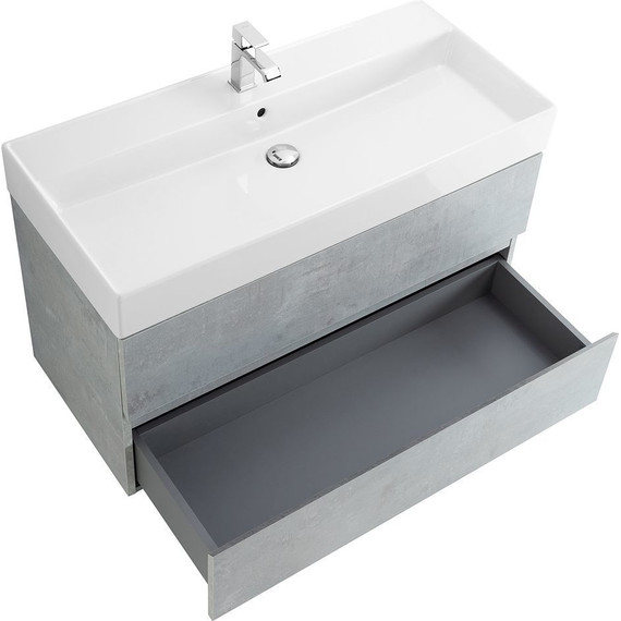 Тумба подвесная с раковиной Cezares MOLVENO 46-80-2C-SO-BET 80 см (раковина CZR-MIL-80-LVB), Beton - фото 3