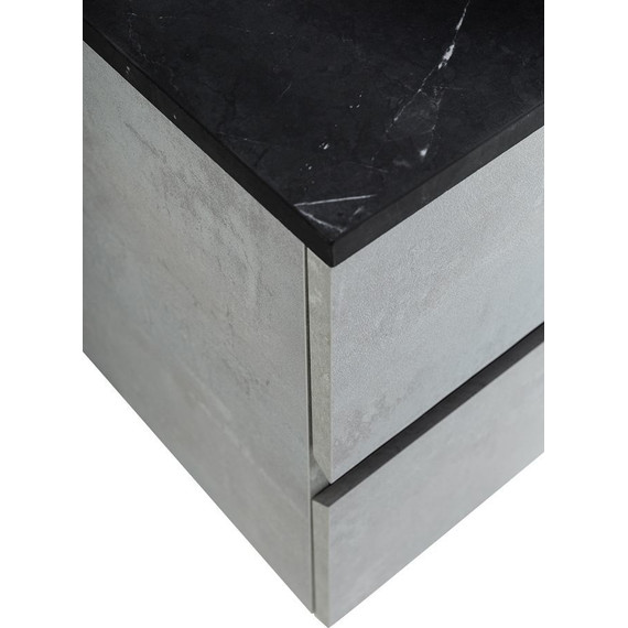 Тумба подвесная со столешницей Cezares MOLVENO 46-100-2C-SO-BET 100 см, Beton/Marmo Nero Opaco - фото 3