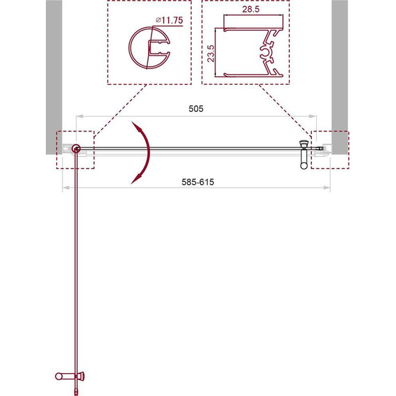 Душевая дверь BelBagno 60 см UNO-B-1-60-CH-Cr, хром/шиншилла - фото 4