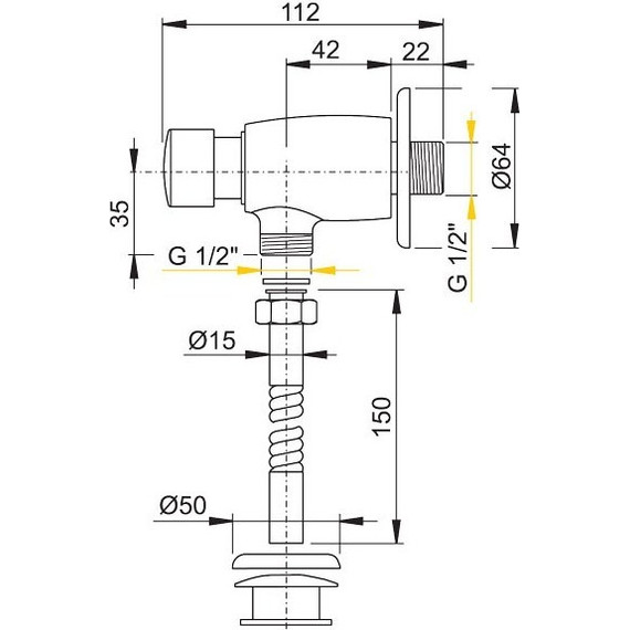 Кран Писсуарный ATS001 Alcaplast - фото 2