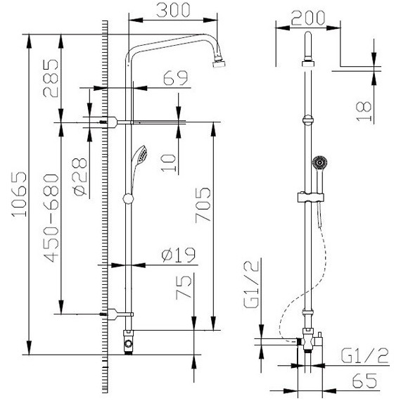 Душевая стойка BRAVAT  FIT S D283CP-2A-RUS - фото 3