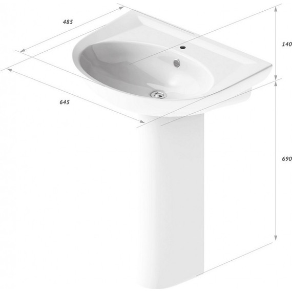 Умывальник Sanita Luxe Classic Luxe 65 см WB.PD/Classic/65-C/WHT.G/S1 - фото 5